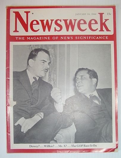 Newsweek Magazine, January 24, 1944 *JFK HOME FOR 30 DAYS …