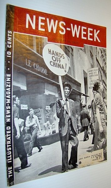 News-Week (Newsweek) Magazine, August 21, 1937 - "Hands Off China" …