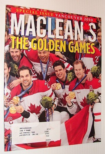 Maclean's Magazine, 15 March 2010 *Special Issue - Vancouver 2010 …