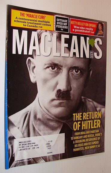 Maclean's Magazine, April 26 2010 - The Return of Hitler