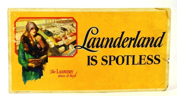 "Launderland is Spotless" - Vintage Laundry Advertising Poster From the …