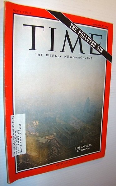 Time Magazine, January 27, 1967 - Los Angeles Smog Cover …