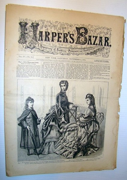 Harper's Bazar (Bazaar) Magazine, November 4, 1871 - A Repository …
