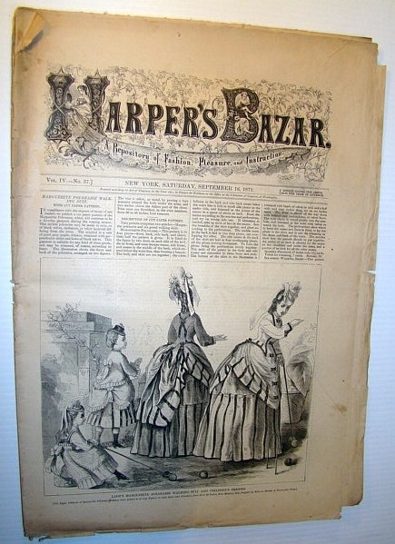Harper's Bazar (Bazaar) Magazine, September 16, 1871 - A Repository …