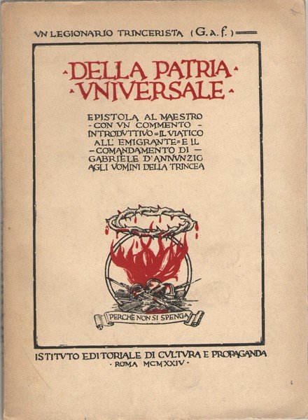 Della patria universale Epistola al maestro con un commento introduttivo …