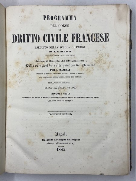 PROGRAMMA DEL CORSO DI DIRITTO CIVILE FRANCESE ESEGUITO NELLA SCUOLA …