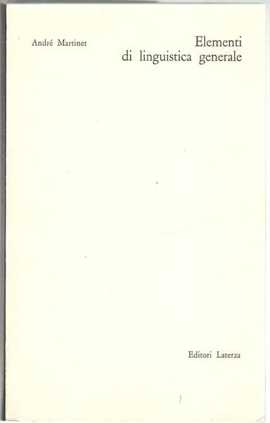 Elementi di linguistica generale.