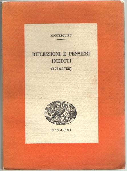 Riflessioni e pensieri inediti (1716-1755).