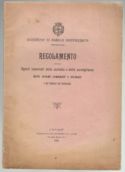 Municipio di Casale Monferrato. REGOLAMENTO sugli incaricati della custodia e …