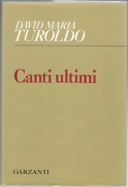 Canti ultimi.