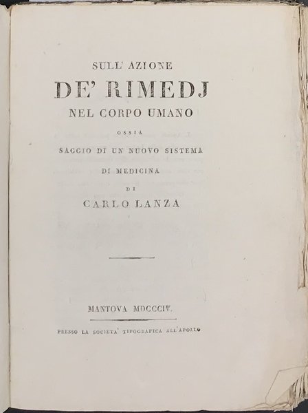 SULL'AZIONE DE' RIMEDJ NEL CORPO UMANO OSSIA SAGGIO DI UN …