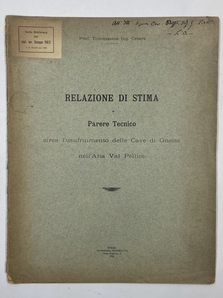 RELAZIONE DI STIMA e Parere Tecnico circa l’usufruimento delle Cave …