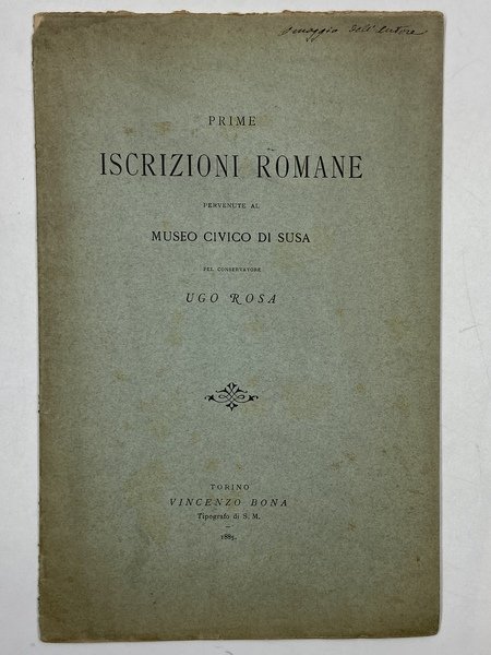 Prime iscrizioni romane pervenute al Museo Civico di Susa del …