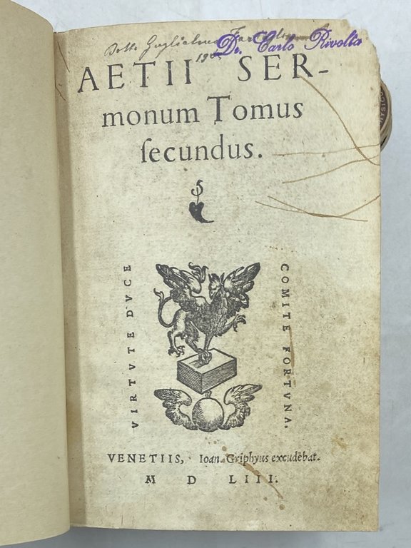 AETII MEDICI GRAECI contractae ex veteribus medicinae sermones XVI. Per …