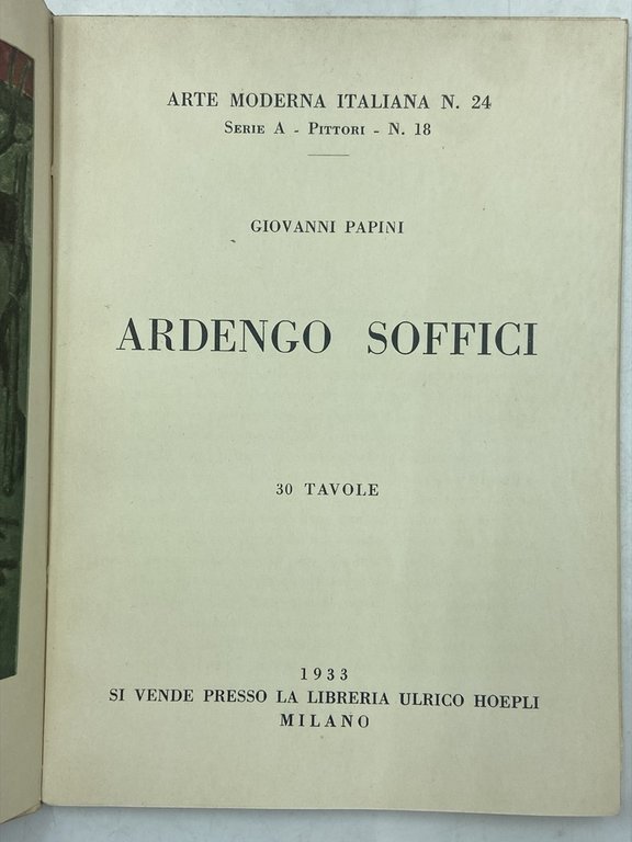ARDENGO SOFFICI. Arte Moderna Italiana N. 24. | Immagine Gallery 4