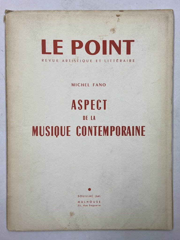 ASPECT DE LA MUSIQUE CONTEMPORAINE. Le Point Revue Artistique et …