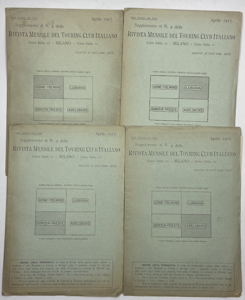 CARTA DELLA GUERRRA: FRONTE GIULIA (quattro fogli). Supplemento al N. …