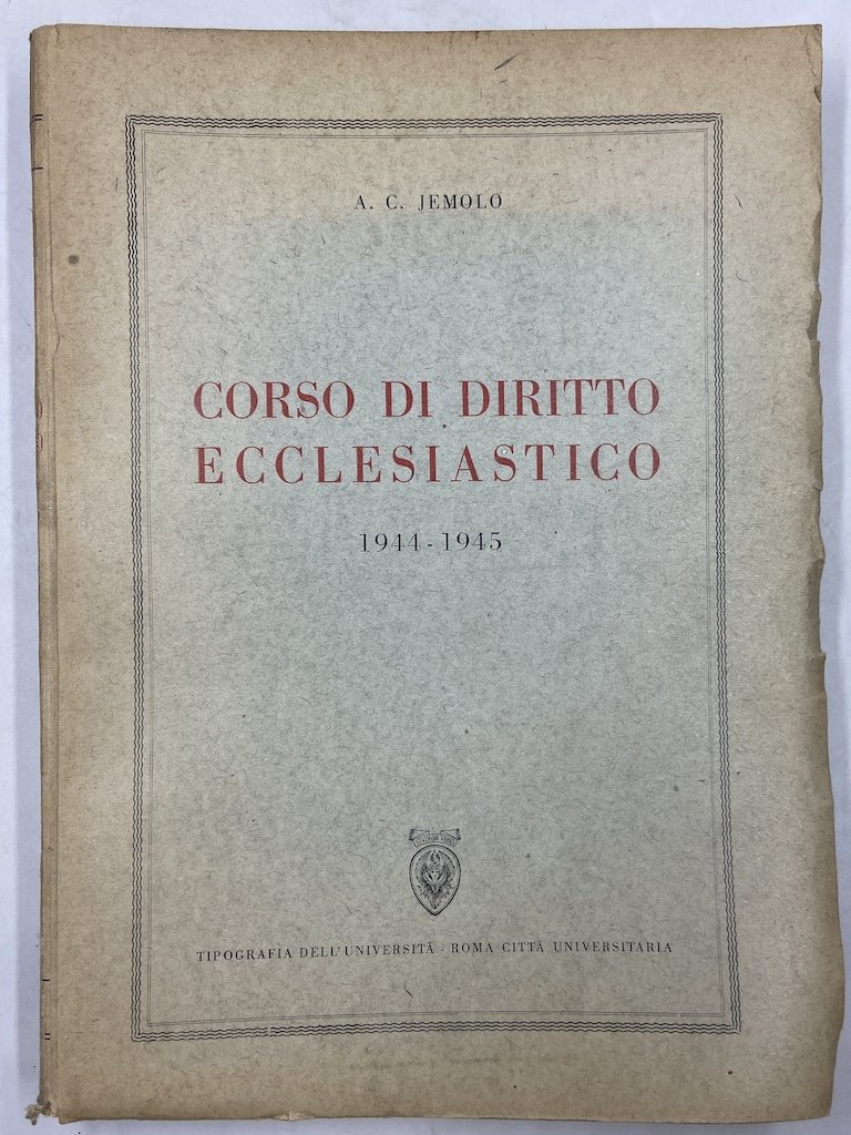 Corso di Diritto Ecclesiastico 1944-1945.