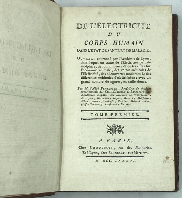 DE L'ÉLECTRICITÉ DU CORPS HUMAIN DANS L'ÉTAT DE SANTÉ ET …