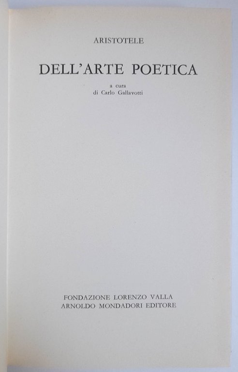Dell'arte poetica. | Immagine Gallery 2