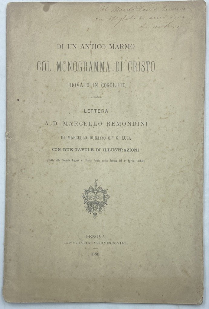 DI UN ANTICO MARMO COL MONOGRAMMA DI CRISTO TROVATO IN … | Immagine principale