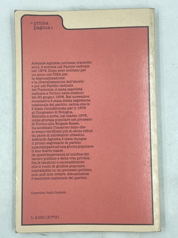 DIARIO DI UNA GIURATA POPOLARE AL PROCESSO DELLE BRIGATE ROSSE | Immagine Gallery 2
