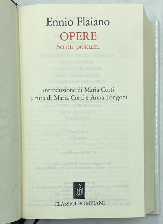 Ennio Flaiano. OPERE 1947-1972. OPERE SCRITTI POSTUMI. [2 volumi] | Immagine Gallery 6