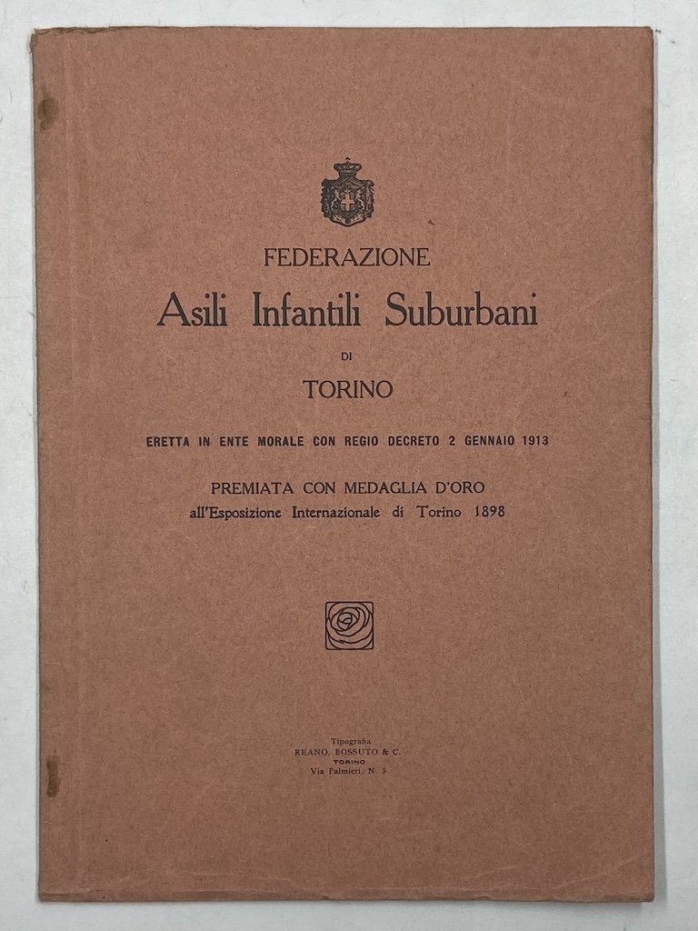 FEDERAZIONE ASILI INFANTILI SUBURBANI DI TORINO. [Relazione 1925]