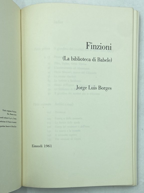 FINZIONI. (LA BIBLIOTECA DI BABELE). | Immagine Gallery 4
