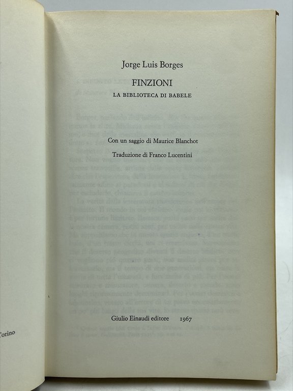 FINZIONI. LA BIBLIOTECA DI BABELE. Con un saggio di Maurice … | Immagine Gallery 3