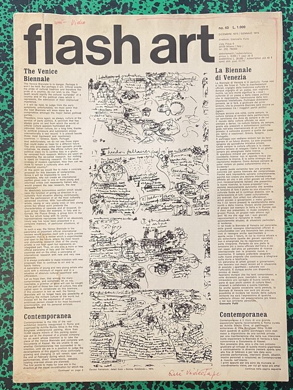FLASH ART no 43 DICEMBRE 1973 GENNAIO 1974.