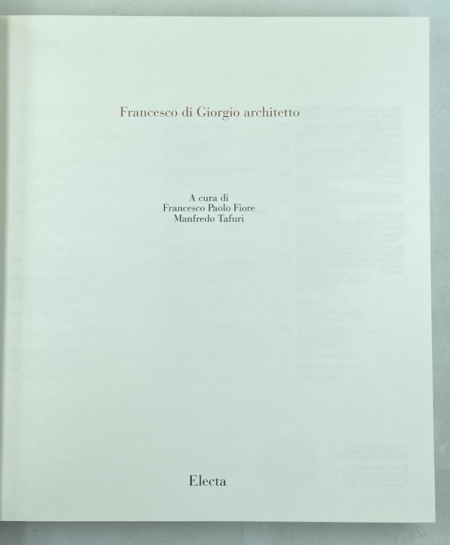 FRANCESCO DI GIORGIO ARCHITETTO. | Immagine Gallery 3