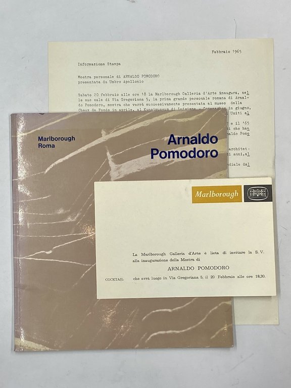 Galleria Marborough Roma, Catalogo nr. 10 Febbraio-Marzo 1965: ARNALDO POMODORO.