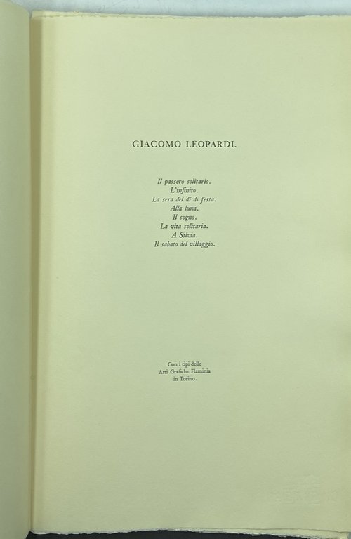 GIACOMO LEOPARDI. Il passero solitario. L'infinito. La sera del dì … | Immagine Gallery 3