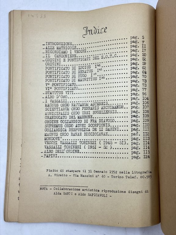 GOLIARDIA TORINESE E PEDEMONTANA MCMXLV - MCMLI.