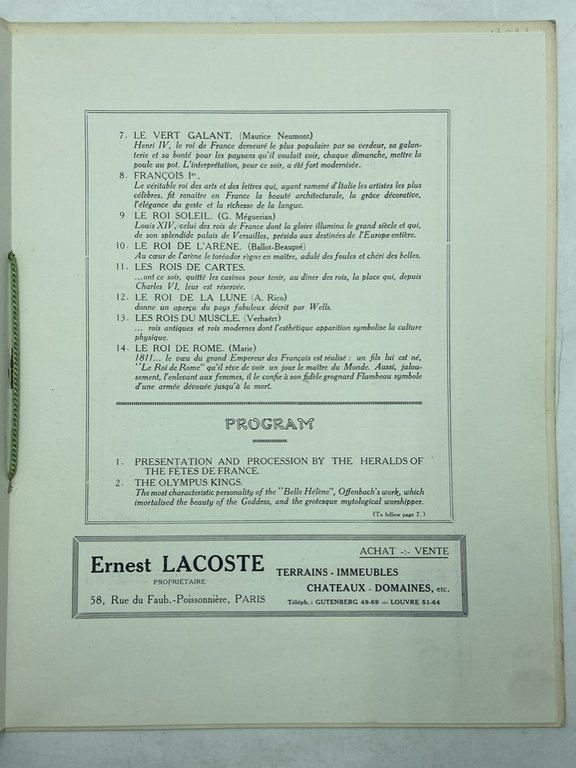 HOTEL MAJESTIC NICE. Mercredi 11 Février 1925. DINER ET BAL …