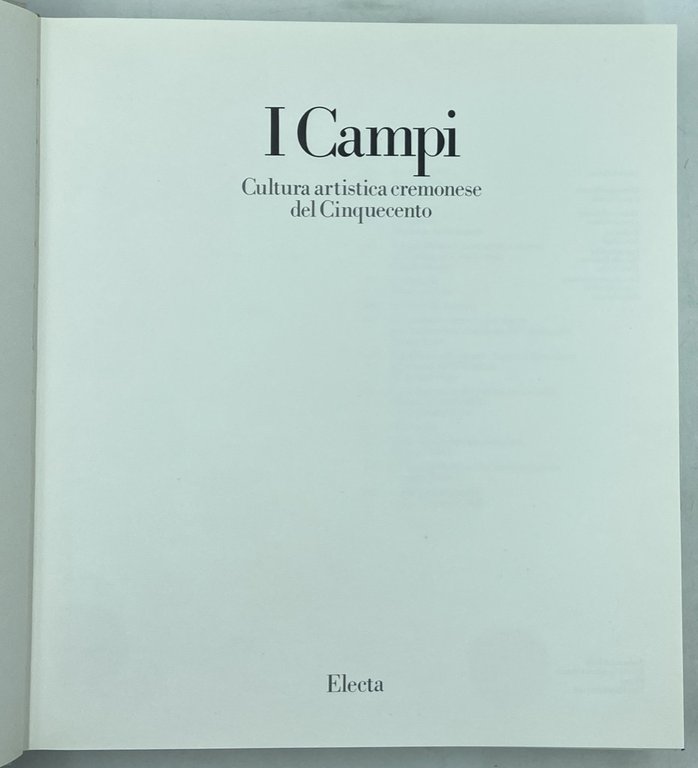 I CAMPI. CULTURA ARTISTICA CREMONESE DEL CINQUECENTO. | Immagine Gallery 2