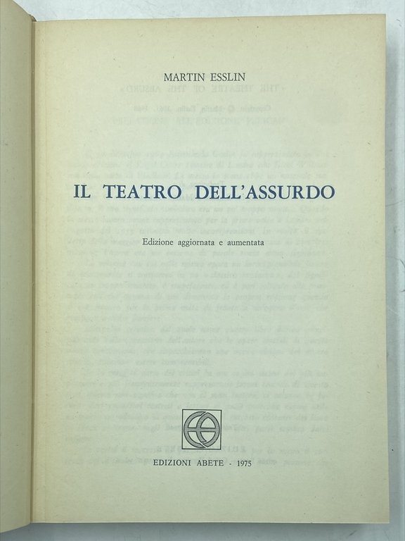 IL TEATRO DELL'ASSURDO. Edizione aggiornata e aumentata. | Immagine Gallery 3