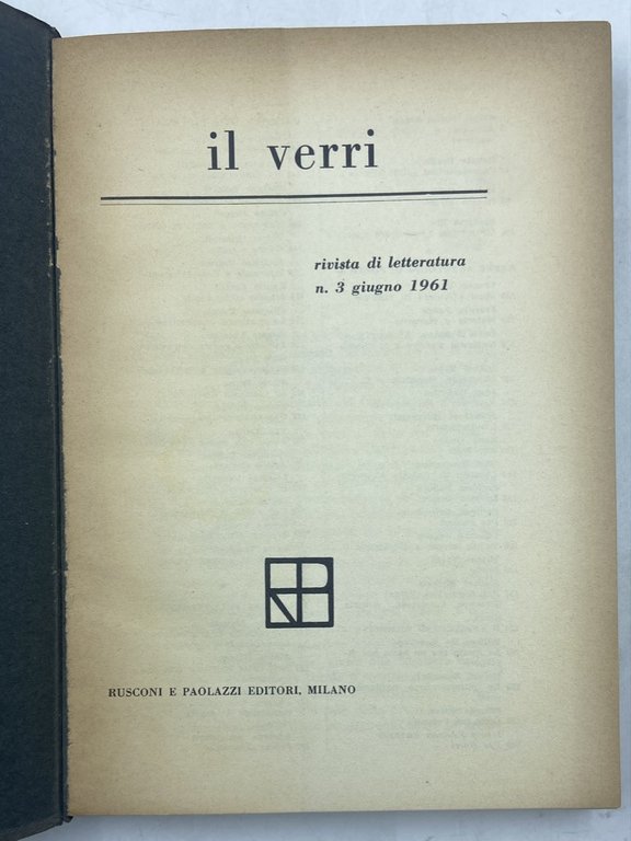 IL VERRI rivista di letteratura n. 3 anno V giugno … | Immagine Gallery 3