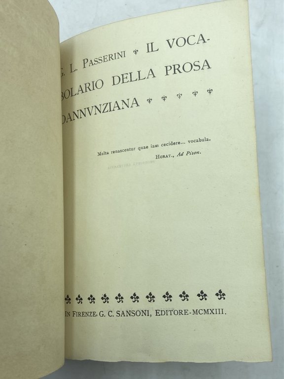 IL VOCABOLARIO DELLA PROSA DANNUNZIANA. | Immagine Gallery 4