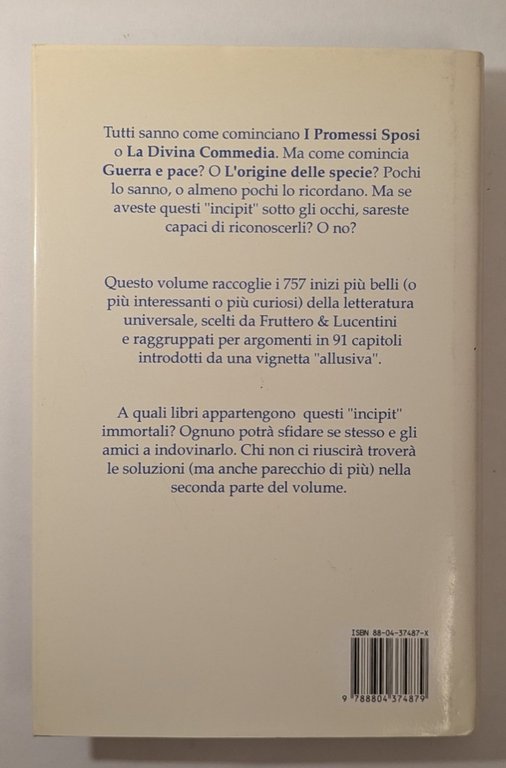 INCIPIT 757 inizi facili e meno facili. Un libro di … | Immagine Gallery 4