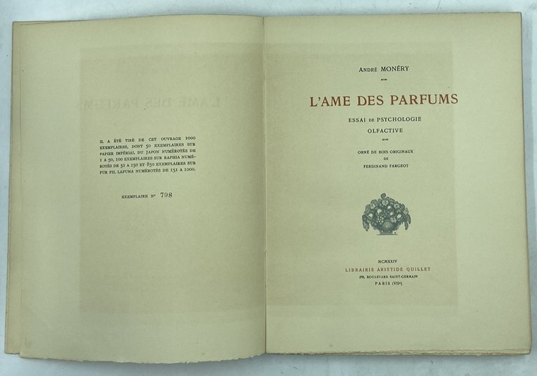 L’AME DES PARFUMS. ESSAI DE PSYCHOLOGIE OLFACTIVE ORNÉ DE BOIS … | Immagine Gallery 5