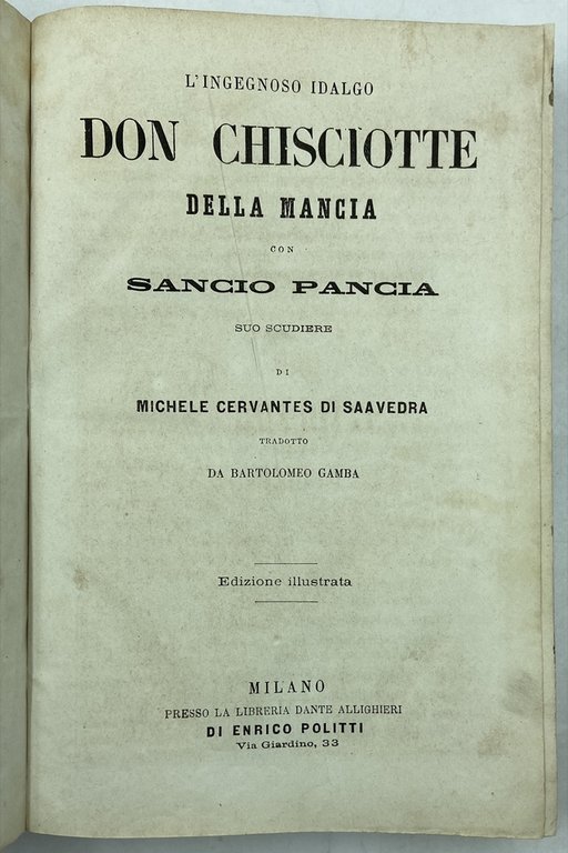 L'INGEGNOSO IDALGO DON CHISCIOTTE DELLA MANCIA CON SANCIO PANCIA SUO … | Immagine Gallery 3