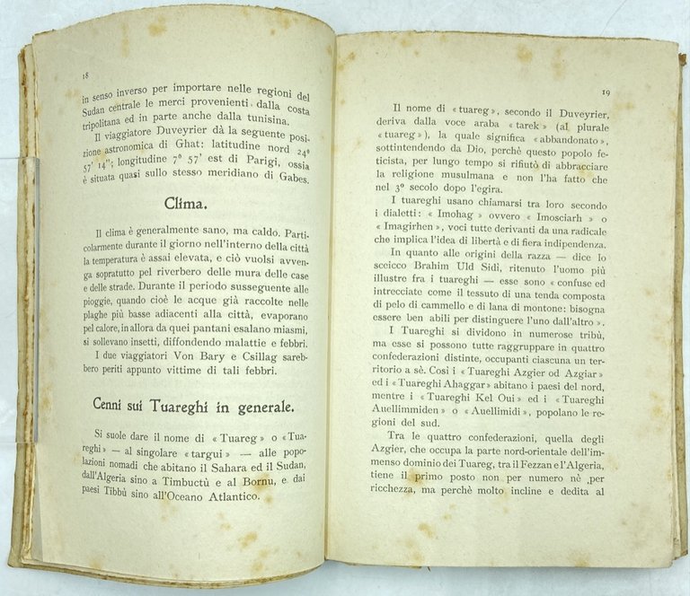 L’OASI DI GHAT E SUE ADIACENZE. Notizie raccolte dal capitano …