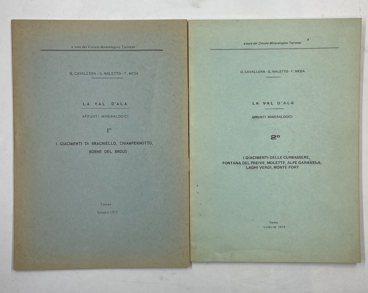 LA VAL D’ALA. APPUNTI MINERALOGICI. 1° I GIACIMENTI DI BRACHELLO, …