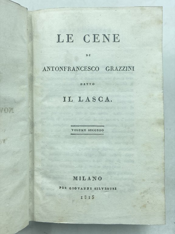 LE CENE DI ANTONFRANCESCO GRAZZINI DETTO IL LASCA. VOLUME PRIMO … | Immagine Gallery 9