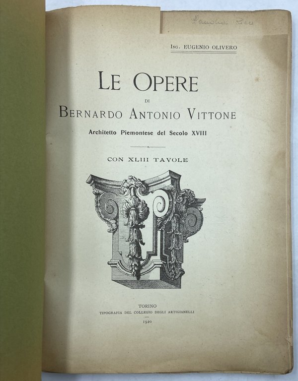 LE OPERE DI BERNARDO ANTONIO VITTONE Architetto Piemontese del Secolo … | Immagine Gallery 3