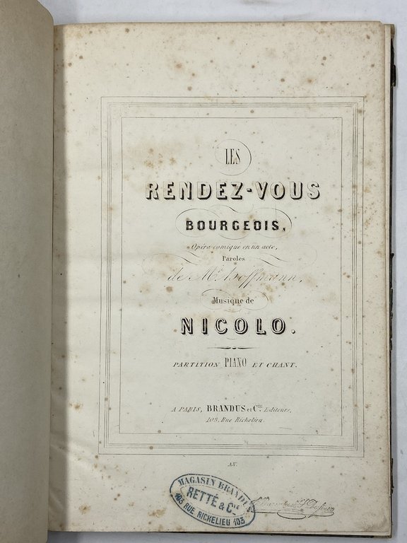 Les Rendez-Vous Bourgeois, Opéra comique en un acte, Paroles de …