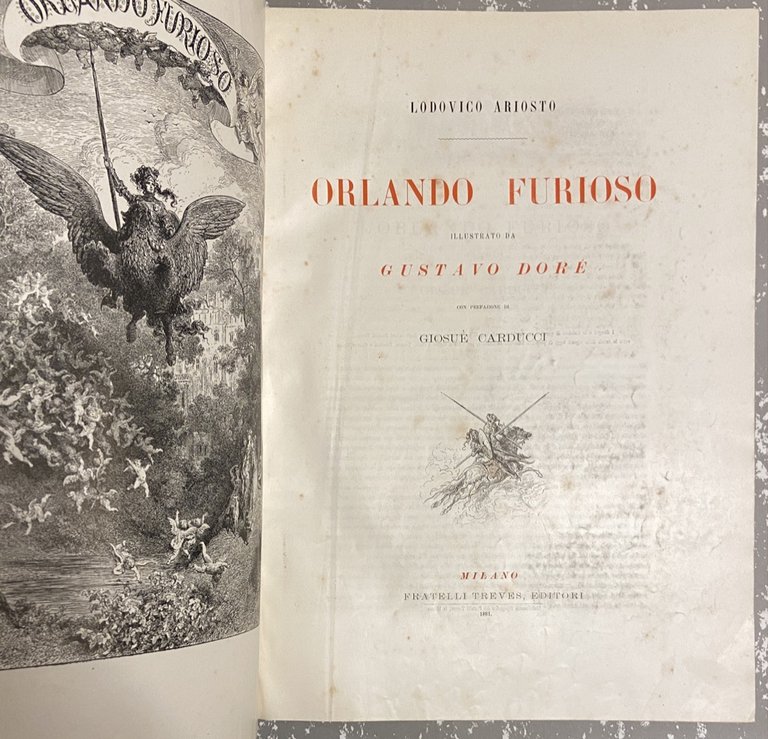 LODOVICO ARIOSTO. ORLANDO FURIOSO ILLUSTRATO DA GUSTAVO DORÉ CON PREFAZIONE …