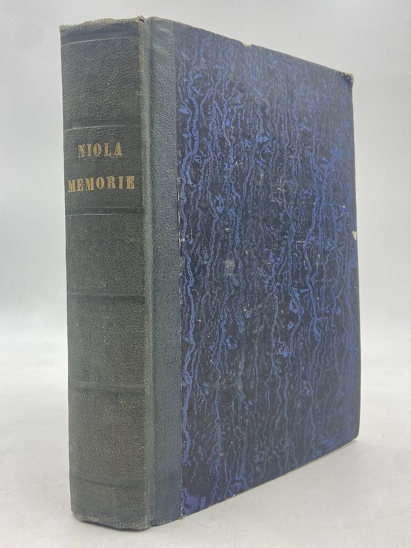 MEMORIE TEORICO-PRATICHE DI ARTIGLIERIA DI RAFFAELE NIOLA Capitano Comandate di Artiglieria e Professore nel Real Collegio Militare. MEMORIA I.a LEGNAMI ED ECONOMIA SILVANA. (1832) MEMORIA II.a MINIERE E METALLI PER LE ARTIGLIERIE. (1833) MEMORIA III.a FABBRICAZIONE DELLE ARTIGLIERIE DI BRONZO. (1833) MEMORIA IV.a POLVERE DA SPARO. (1834)